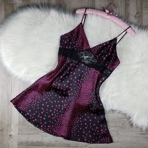 Y2k fredericks of hollywood polka dot slip dress